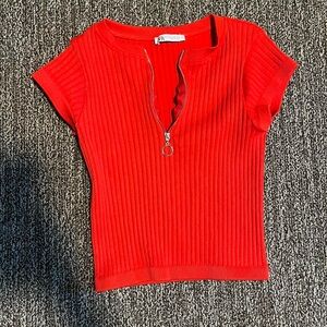 Zara red top #goingout #zara #croptop